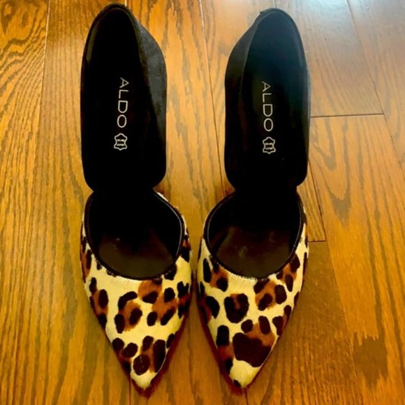 Leopard and Black Suede Aldo Pumps - Size 8 - Picture 1 of 2